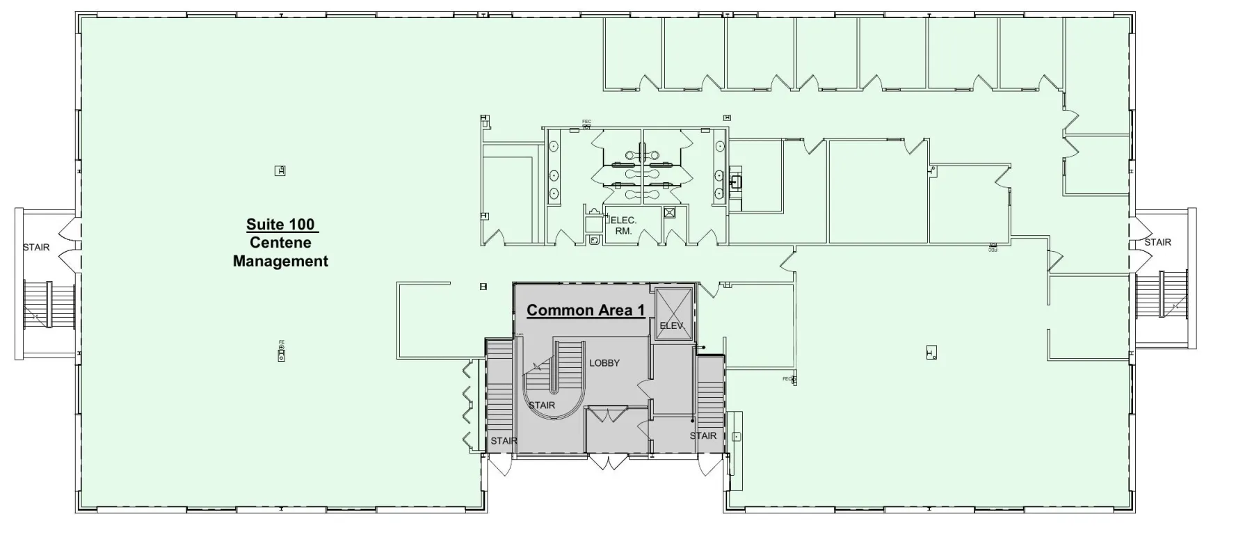 Building 100 first floor cropped building footprint plan