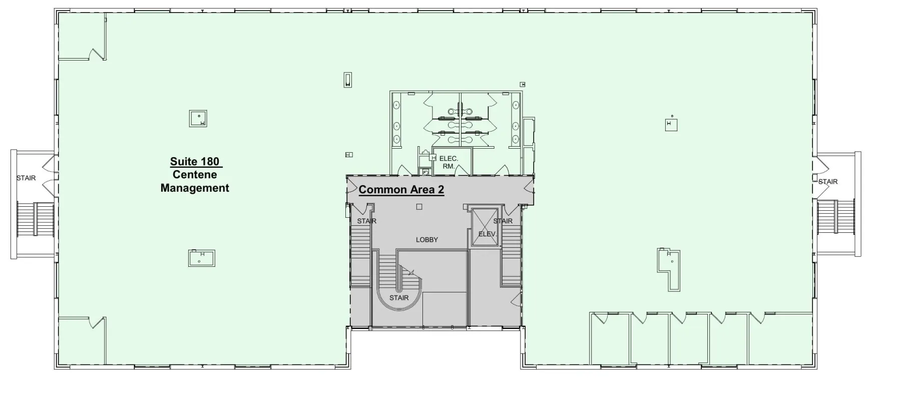 Building 100 second floor cropped building footprint plan