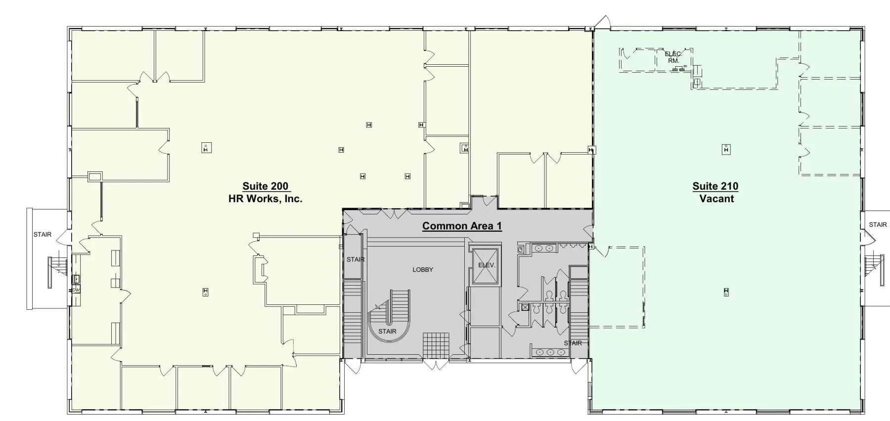 Building 200 first floor cropped building footprint plan