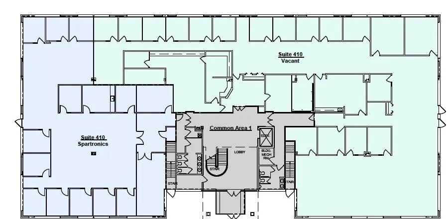 Building 400 first floor cropped building footprint plan